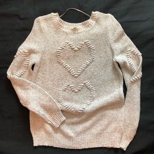 Lauren Conrad grey heart knit sweater - size med.
